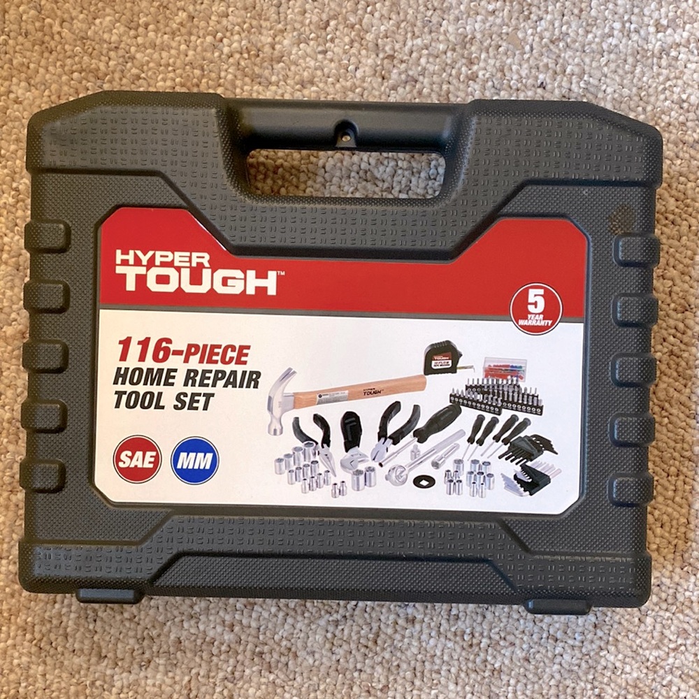 116 piece home repair tool set, kit